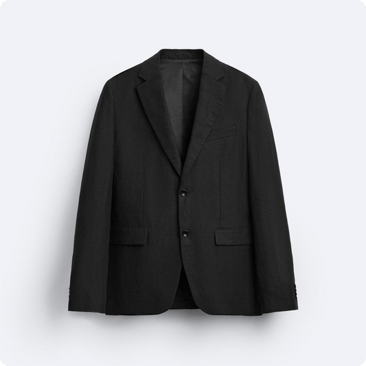 Black Linen Blazer