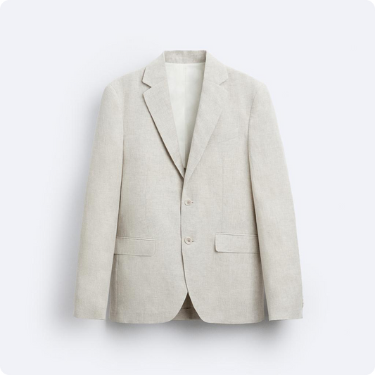 Beige Linen Blazer